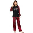 thumbnail image 3 of iHapHap Matching Family Christmas Pajamas Red Plaid Santa Hat Sleepwear Set, 2-3T-Kid, 3 of 6