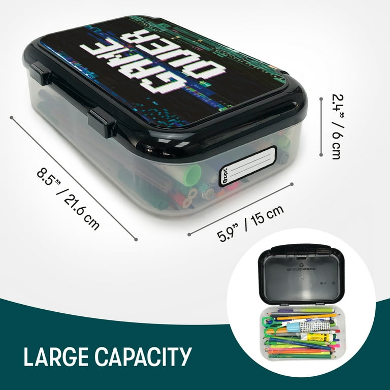 ZIPIT Gamer Edition Recycled Plastic Pencil Box, Kids School Case
