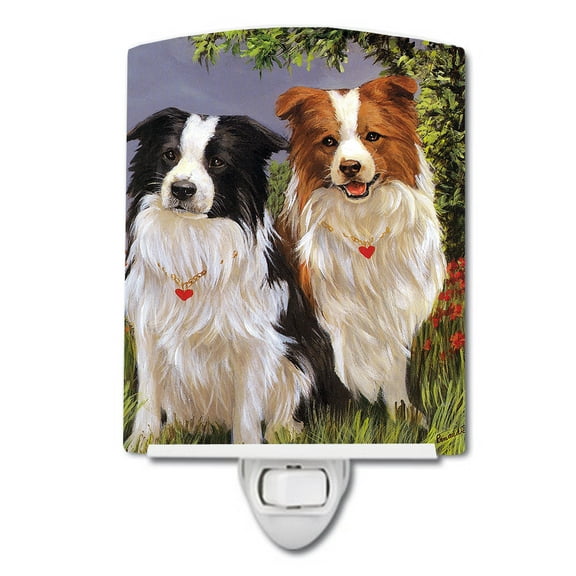 Border Collie Patrol Ceramic Night Light