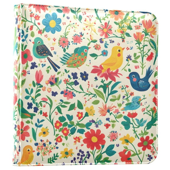 FORMRS 3 Ring Photo Album 4"x6" Self Adhesive Large Capacity PU Leather Cover, Cartoon Animals