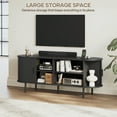 thumbnail image 6 of MARNUR 55" TV Stand for 60" TV, Wood Entertainment Center with Storage and Shelves, 2 Sliding Tambour Doors, Mid-Century Modern, Black, 6 of 10