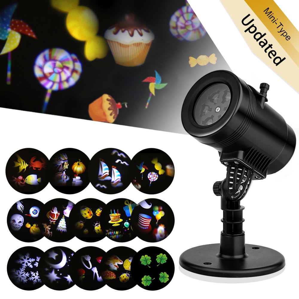 WALFRONT New 2018 Christmas Light Projector, LED Projector Lights 14 Switchable Patterns Indoor
