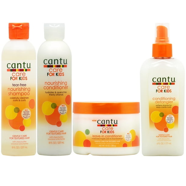 Cantu Care for Kids Shampoo + Conditioner + Leavein Conditioner + Detangler "Set"