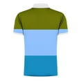 thumbnail image 5 of FAIWAD Mens Short Sleeve Shirts Zipper Striped Patchwork T-Shirt Basic Lapel Athletic Tennis Tops, 5 of 5