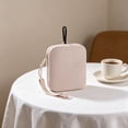 thumbnail image 5 of Dongrere Mini Silicone Makeup Case, Portable Zipper Cosmetic Holder with Wrist Strap, Portable Makeup Bag Coin Purse for Women Men, 4x4.6 Inch, Beige, 5 of 6