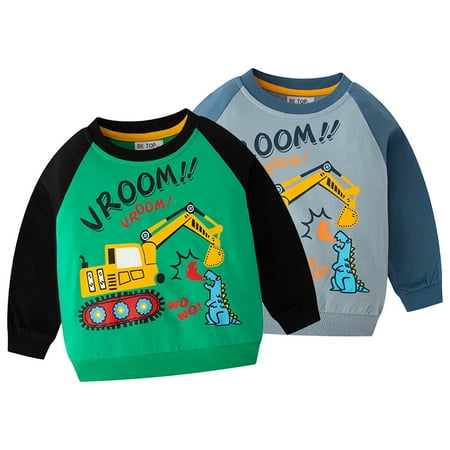 

Esaierr Kids Baby Boys Pullover Sweatshirts for Toddler Spring Fall Color Blocking Sweatsuit Tops Kids Boys Cute Cartoon Cotton Sweater Bottom Shirt 1-10Y