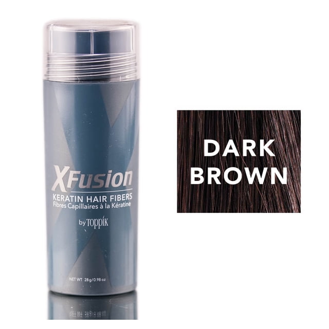 Hair Fibers XFusion, queratina marrón oscuro de 0.98 onzas
