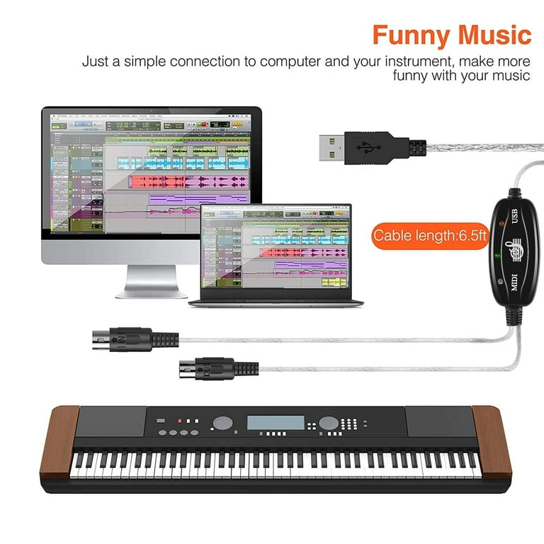 5-Pin Midi To USB In-Out Cable Adapter Converter For Windows Mac Ios Laptop  To Music Piano Keyboard - AliExpress