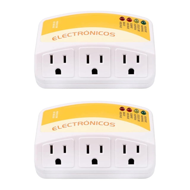 Protector de Voltaje de 3 Tomas Protege Contra Sobretensiones para Refrigerador, Congelador, Lavador
