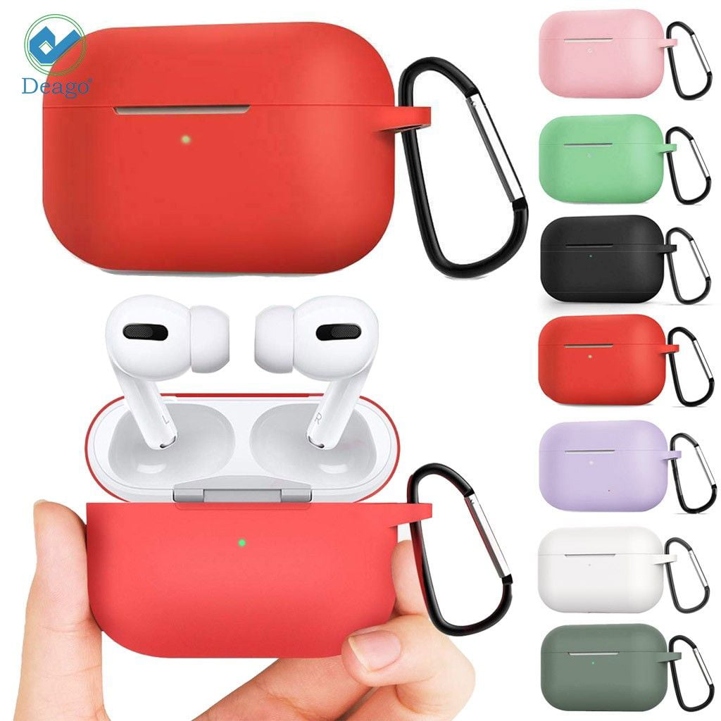 YRD TECH for Apple AirPods Earphones Leather Cover Skin Case with Carabiner Protective