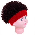 thumbnail image 1 of Novedad, peluca para niños y bebés, sombrero para fiesta, accesorios para fotos de Cosplay, peluca Afro de invierno para niño y niña, gorro rizado de pelo grande tejido 1-4t, 1 of 5