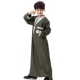 thumbnail image 6 of Xijirk Boys Shirts Long Sleeve Thobe Traditional Arab Robe for Youth Casual Kaftan Dress for Daily & Festive Wear,9-10 Years, 6 of 9