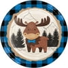 Creative Converting Moose Blue Buffalo Plaid Dinner Plate (8/Pkg)