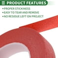 thumbnail image 6 of Unique Bargains Painters Tape Easy Removal 5500x1.9x0.01cm/60.15 Yards x 0.75 Inches x 140um Masking Master Tape Red, 6 of 6
