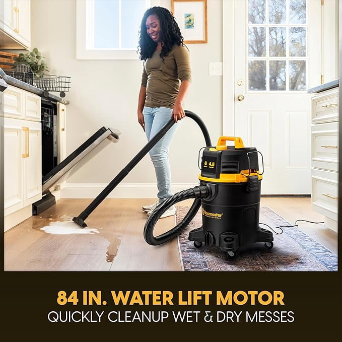 Vacmaster Professional 6 Gallon 4.5 Peak HP Wet/Dry Vacuum with Self-Cleaning Filter System - VDK611PF 0201