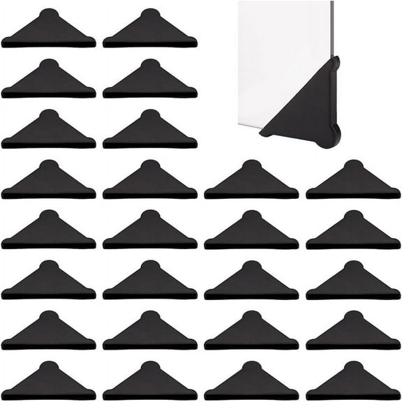 Triangle Plastic Furniture Corner Guards Table Corner Protector Black 25x50x5mm