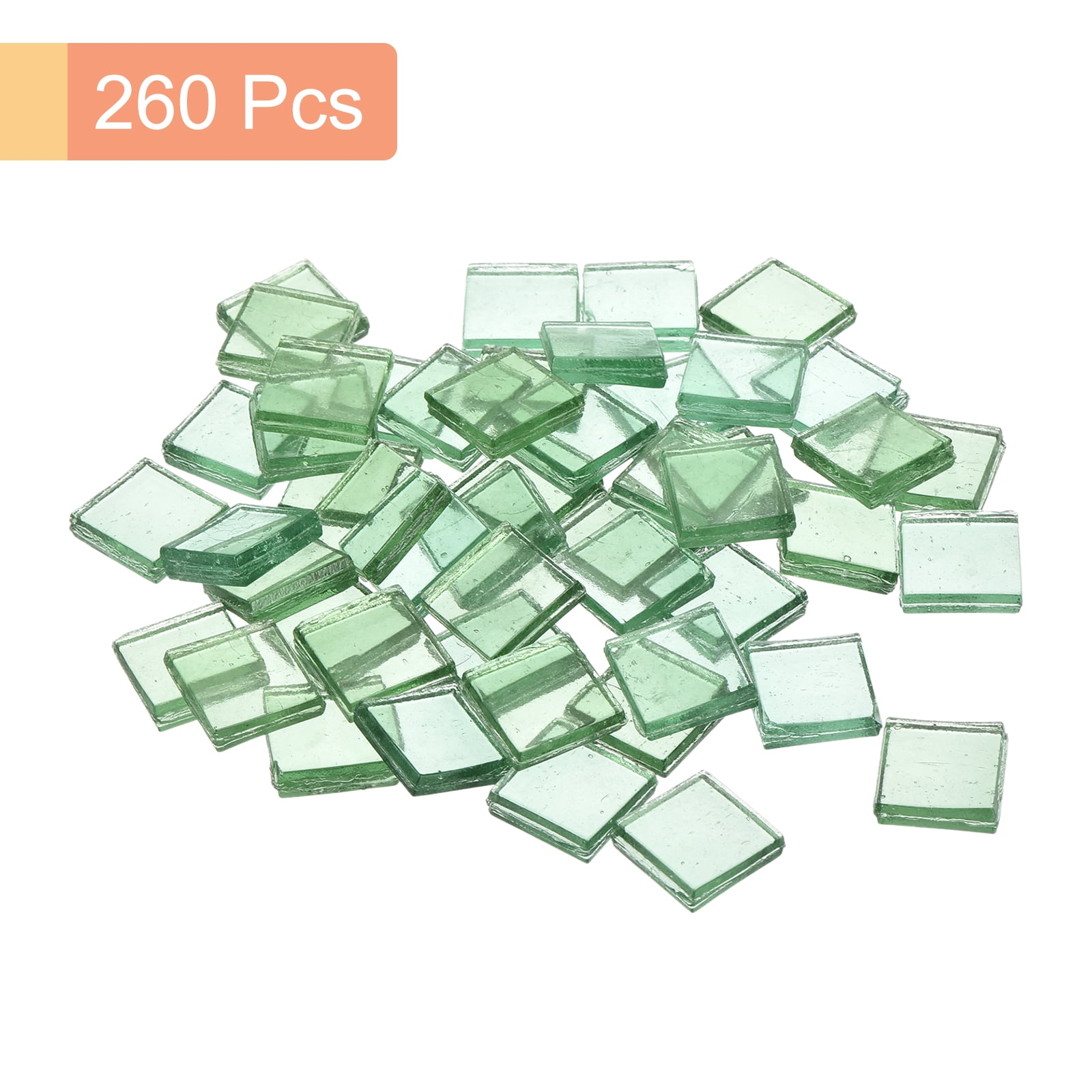 Uxcell 260Pcs Mosaic Tiles, Micro Glass Tiny Mini Mosaic Tile DIY Hobbies Handmade Crystal Free Stone Bright Mint Green