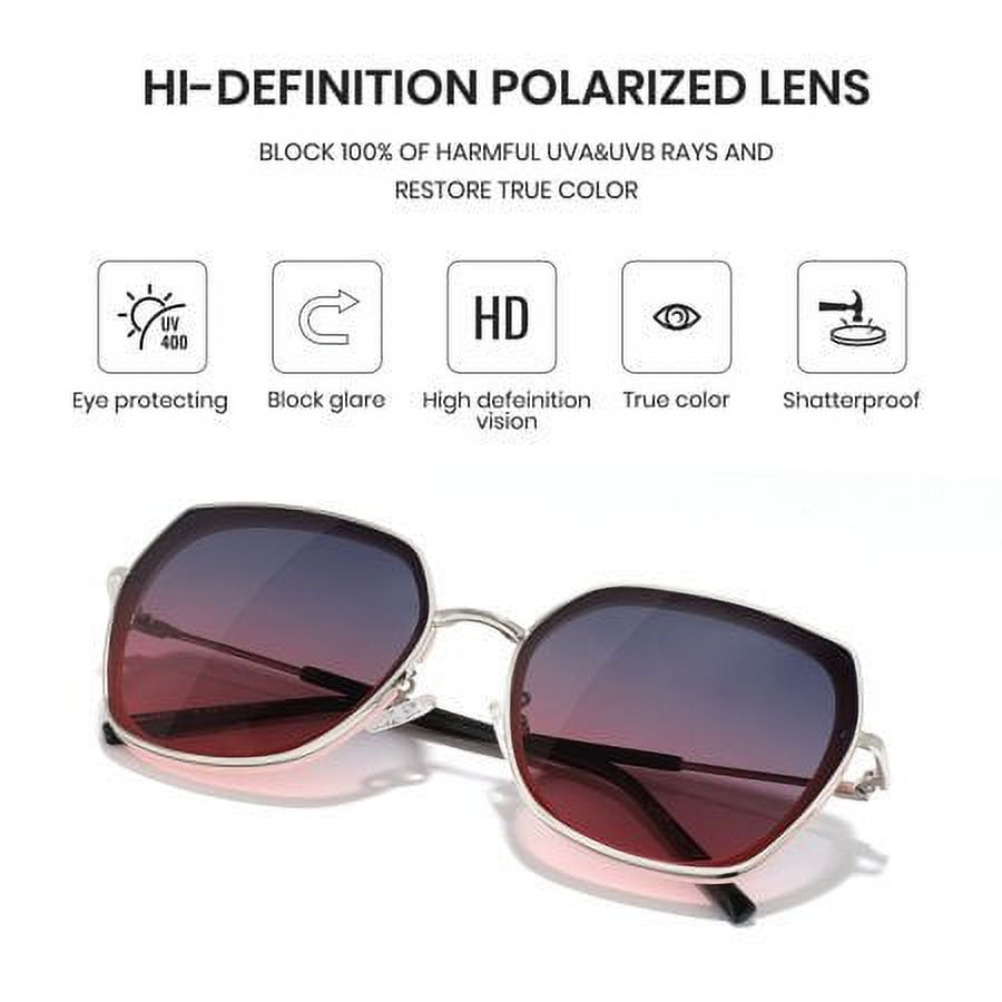 Cyxus Oversize UV400 Protection Polarized Sunglasses Young Woman - image 4 of 8
