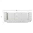 thumbnail image 7 of 3 Seater Sofa Couch, 84" Rolled Arm Three Seater Sofa Button Tufted Couch with Channel Tufted Seat Back, Upholstered Sofa Chesterfield Polyester Faux Settee for Living Room, White, 7 of 7