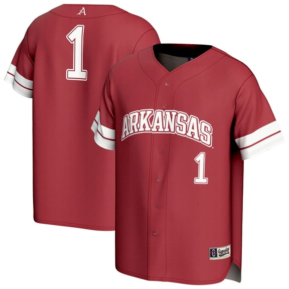 Youth GameDay Greats #1 Cardinal Arkansas Razorbacks Lightweight Collegiate Baseball Fashion Jersey