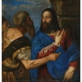 thumbnail image 3 of Titian 12x12 Black Modern Framed Museum Art Print Titled - The Tribute Money (circa 1485), 3 of 5