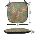 thumbnail image 4 of Floral Chair Seating Cushion Set of 2, Hand Drawn Exotic Big Leaves and Flowers Garden Art, Seat Pads for Office with Anti-slip Backing, 16"x16", Sepia Multicolor, by Ambesonne, 4 of 7