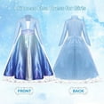 thumbnail image 2 of Jurebecia Snow Queen Princess Dress up Costume for Girl Birthday Party Blue Dresses up Little Girls Christmas Halloween Cosplay Costume with Accessories 12T 9-10 Years, 2 of 17