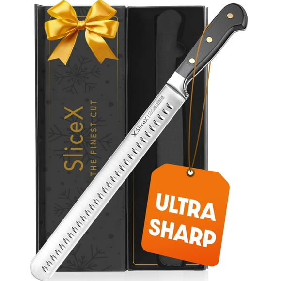 SliceX Brisket Slicing Knife â 12" Brisket Knife, BBQ, Grilling Gifts For Men â Razor Sharp German Steel, Full Tang, Ergonomic Handle