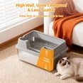 thumbnail image 4 of Ataucjin Extra Large Enclosed Stainless Steel Cat Litter Box, Metal Litter Pan for Big Cats, High Wall Sides & Non-Stick Bottom, Anti-Leakage & Odor-Resistant, Easy to Clean for All Cats, 4 of 5