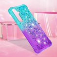 thumbnail image 6 of Compatible with Samsung Galaxy S24 Plus Cute Case Glitter Gradient Quicksand Case Luxury Bling Sparkle Colorful Phone Cover Women Girls Girly Slim Soft TPU Liquid Case,Purple Green, 6 of 15