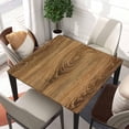 thumbnail image 2 of Square Fitted Card Tablecloth Wood Grain Table Cloth Cover with Elastic Edge Brown Wooden Tablecloths Waterproof Cloths for Indoor Outdoor Decoration, Fit for 36"x36" Tables, Style-8, 2 of 4