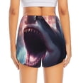 thumbnail image 2 of Lsque Dramatic Shark Attack Printed Women's Running Shorts with Liner Pockets,Elastic Quick Dry Workout Athletic Gym Yoga Shorts,Womens High Waist Shorts-XX-Large, 2 of 9