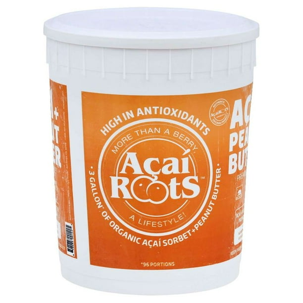 Acai Roots Organic Premium Acai Peanut Butter Sorbet 3 Gallon (PACK OF