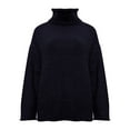 thumbnail image 3 of Blue Hoodies for Women's High Neck Large Sweater Batwing Long Sleeve Pullover Loose Knit Pullover Sweater Fall Tops for Women 2025, 3 of 4