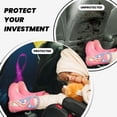 thumbnail image 4 of Pofeuu Two Human Hands are Holds Ribbon Awareness Print 2 Pack PU Leather Kick Mat Back Seat Protector, Universal Car Seat Back Organizer, Waterproof Backseat Protector For Most Car, 4 of 8