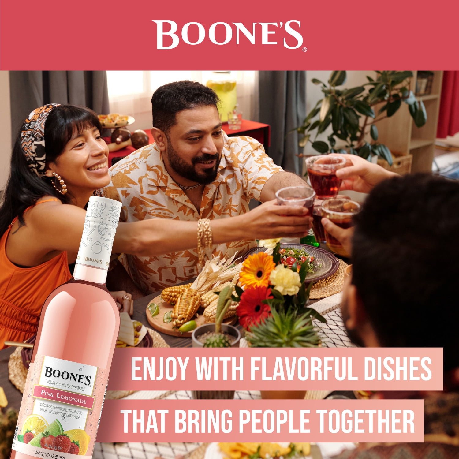 Boones Pink Lemonade Wine 750ml, 4% ABV