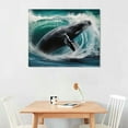 thumbnail image 2 of Nawypu Surging Waves Whale Pictures Canvas Wall Art For Living Room Bedroom Wall Decor,Surge Wall Art Print Paitnings for Home Decor,Morden Artwork Seascape Canvas Art Waterproof Ready t20x16in, 2 of 4