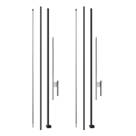 12.7 ft Feather Flag Pole Kit, 2 Pack Swooper Flag Poles with Rustproof Ground Stakes, for Outdoor Brand Promotion