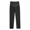 thumbnail image 2 of Hinvhai Pregnant Women's Fashionable High Waisted Casual Pants Clearance,Classic Belly Supported Sports Pants Straight Leg Pants Black 12-14(L), 2 of 4