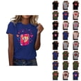 thumbnail image 1 of T-shirts pour Femmes de la Saint-Valentin 2026 Mode Manches Courtes Col Rond avec Cœur Graphique, 1 of 4