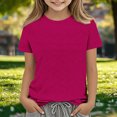 thumbnail image 3 of Fancifize Girls Boys Casual Short Sleeve Shirts Crew Neck Athletic Quick Dry Tops Kids Summer Comfy Active Clothes 3-12 Years, 3 of 4