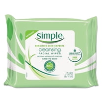 Simple Cleansing Facial Wipes 25 Count Pack of 6