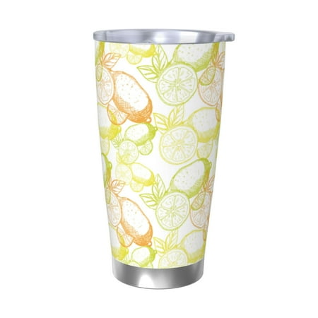 

Logiee Lemon Potatoes Print 20OZ Car Cup with Lid Stainless Steel Vacuum Insulated Double Wall Travel Tumbler Durable Insulated Coffee Mug Thermal Cup with Straw-Without Straw