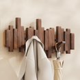 thumbnail image 1 of LPSSTORE Natural Wood Wall Mounted Coat Rack Coat Rack Wall Mount with 6 Flip down Hooks Behind The Door Storage No Drill Coat Hooks for Coats Bag Hat Umbrella, 1 of 4