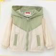 thumbnail image 4 of Afuyipoi Boys Lightweight Jacket (1-9) Color-Block Zippered Hooded Spring Fall Outerwear Green Size 3T, 4 of 7