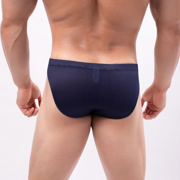 Aayomet Men's Bikini Brief Men's Underwear Fashion Low Rise Trend Sharp And Interesting Double Ding Pants,Navy Large