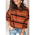 thumbnail image 3 of Chandails pour Femmes Décontractés à Manches Longues Col Rond Rayé Pull d'Hiver en Tricot, 3 of 7