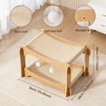 thumbnail image 5 of Double-Decker Cat Bed with Sisal Mat, 2-Tier Wooden Cat Scratcher Lounge with Hanging Balls, Elevated Cat Hammock for Indoor Cats, Multi-Level Cat Furniture for Kittens & Large Cats, 5 of 12