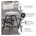 thumbnail image 4 of 26 Inch Swivel Counter Height Bar Stools Set of 2, Swivel Kitchen Counter Stools with Backs and Metal Frame, White Upholstered Leather Bar Stools for Kitchen Island, 4 of 6