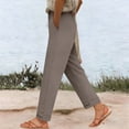 thumbnail image 2 of CHUMUD Cotton Soft Wide Leg Pants for Petite Women High Waist Casual Relaxed Straight Leg Baggy Pants with Pockets, 2 of 7